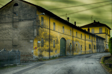 Giarole, a town street, Alessandria, Piedmont, Italy.
