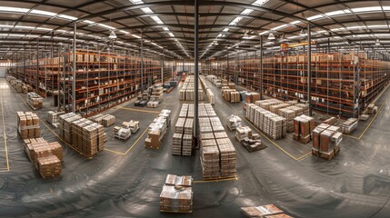 a warehouse with many boxes