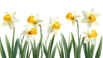 Realistic Eid Daffodils on transparent background