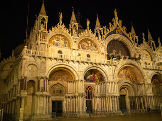 San Marco Basilica at night, Venice