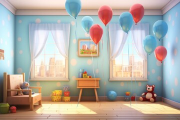Balloon nursery cartoon room