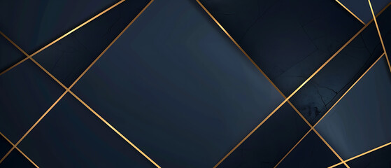 an abstract design against a deep, dark blue background. Golden lines intersect at various angles, creating a modern and sleek aesthetic