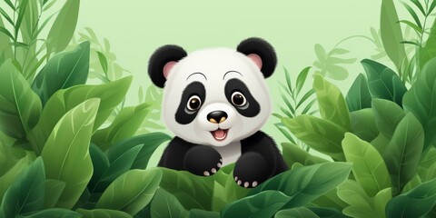 Panda in the forest Generative AI