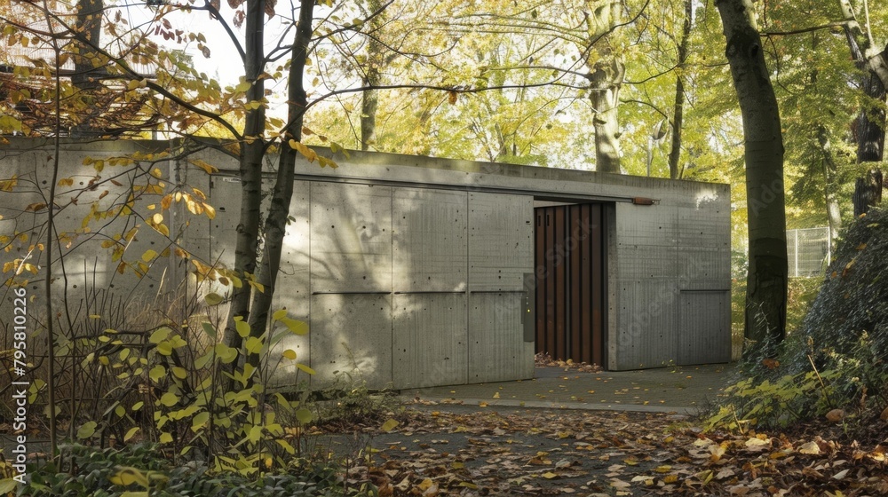 Poster highsecurity safe rooms can be disguised to blend in with the surrounding environment as seen in thi