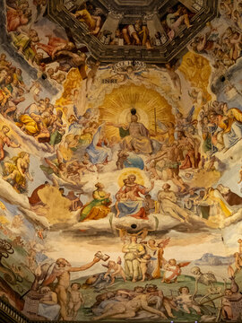 Detail of the fresco that covers the interior of the Santa Maria del Fiore dome, Florence