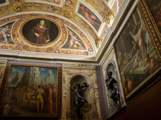 Obraz premium Paintings on the walls of the Study of Francesco I at Palazzo Vecchio, Florence