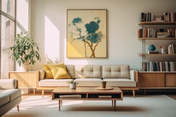 Mid century modern living room architecture furniture apartment
