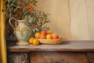 Interior painting fruit plant.