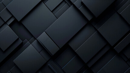 Fototapeta premium Abstract dark 3d rectangular shapes forming a sleek, stylish pattern