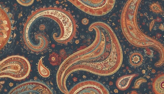A pattern of swirling paisley for a bohemian and e upscaled 14