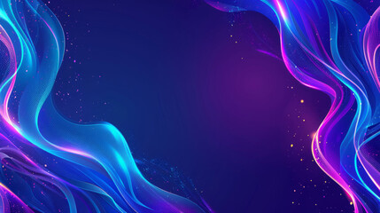Colorful abstract backdrop with cosmic waves and sparkling stars on a deep space background - obrazy, fototapety, plakaty