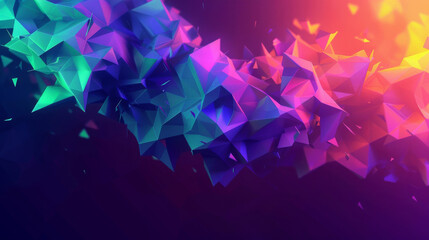 Dynamic polygonal design in a spectrum of vibrant abstract colors as the background - obrazy, fototapety, plakaty