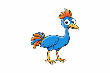 cassowary bird cartoon vector illustration
