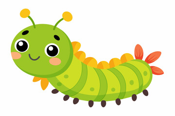 caterpillar insect cartoon vector illustration