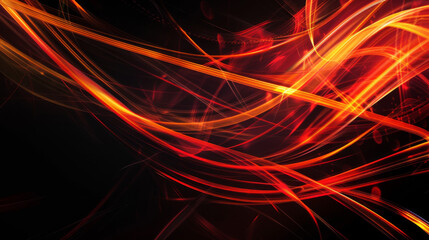 Dynamic abstract image showcasing swirling red and orange light streaks against a dark backdrop