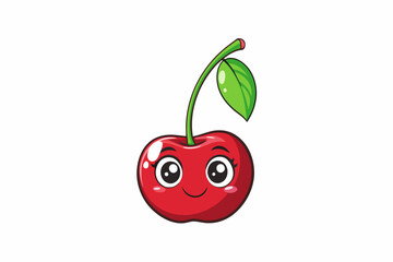 cherry fruit cartoon vector illustration