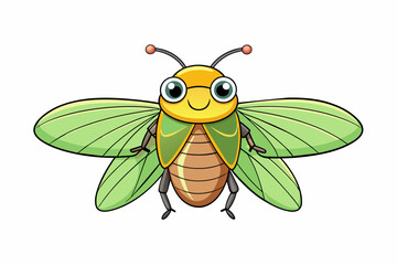 cicada cartoon vector illustration