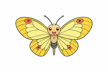   clouded sulphur butterfly cartoon vector illustration