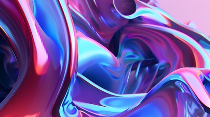 3d render, abstract background with wavy pattern, multi-colored liquid - obrazy, fototapety, plakaty