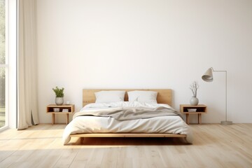 Fototapeta na wymiar Bedroom floor wood furniture