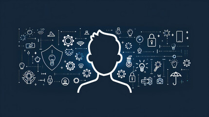 person on the background of the word