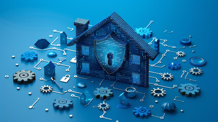 blue bird house on a branch