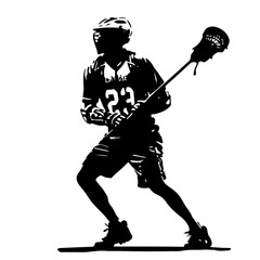 Male Lacrosse Player Silhouette	
 - obrazy, fototapety, plakaty