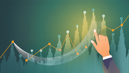 examining financial data while touching the business growth graph, planning and strategy, investment concept