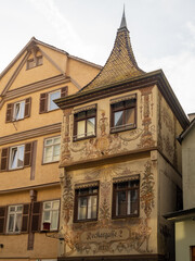 Fototapeta na wymiar Fresco painted house facade in Tubingen