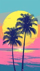 Fototapeta premium Tropical no Text beach tree.