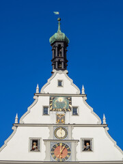 Rothenburg ob der Tauber Ratstrinkstube clock with the Burgomaster figures at the window drinking beer