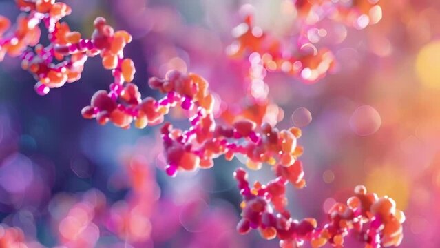 Closeup of a molecular structure of an antibody being used in immunotherapy revealing the intricacies of how these specialized proteins work to fight cancer. .