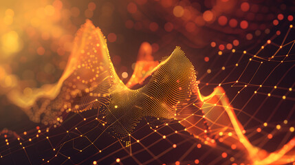 An intricate network of data, glowing vibrantly, symbolizing the complexity of modern technology.  artificial intelligence in a futuristic digital landscape