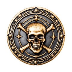 Pirate Medallion Isolated on Transparent Background
