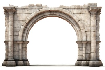 Architecture photo of a arch gate white background aqueduct - obrazy, fototapety, plakaty