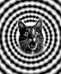 Cat in an optical illusion