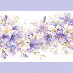 Sublime Hand-Painted Magnolias in Soft Violet Hues - Seamless Pattern for Craft Projects and Digital Art