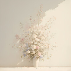Fresh Vase Bouquet with Multifarious Flowers: Blossoming Color Palette for Interior Design