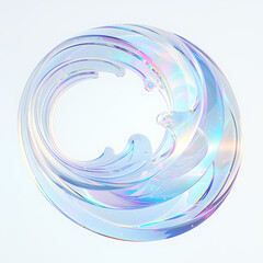 Vibrant Glass Wave in Motion - Abstract 3D Rendering