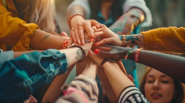 group of people with united hands