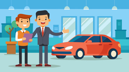 A car salesman cartoon vector illustration