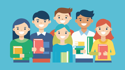 people and gadgets group of students cartoon vector illustration