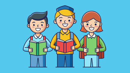 people and gadgets group of students cartoon vector illustration