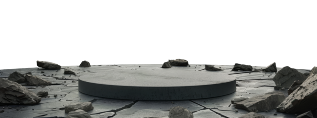 round stone stand for promotional products on transparent background