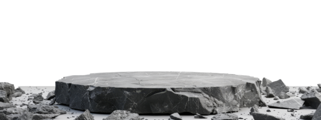 round stone stand for promotional products on transparent background