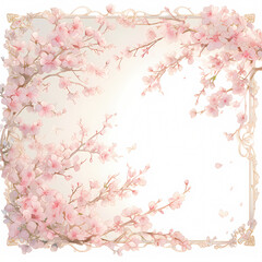 Elegant rectangular rose gold frame adorned with delicate pink blossoms, a symbol of timeless beauty and serene elegance.