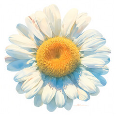 Radiant Daisy Bloom in Aquarelle - Charming Floral Stock Image