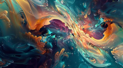 Fototapeta na wymiar Close-up painting colorful swirl