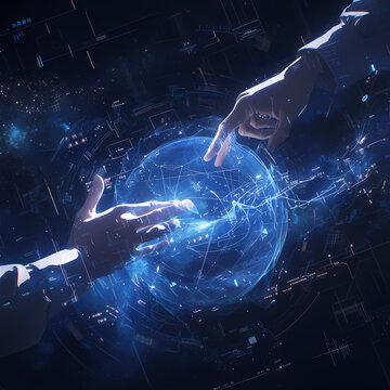 Experience the Fusion of Human and Digital Worlds - The Ultimate Symbol of Innovation and Progress