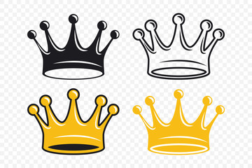 Crowns. Vector Crown Icon Set. Collection of Crown Symbols